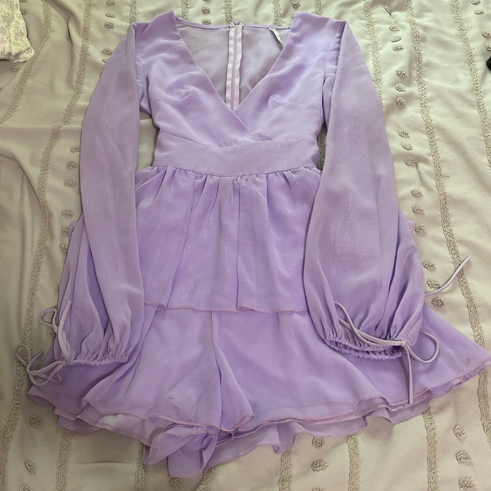 purple romper dress